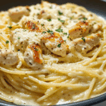 Cheesy Garlic Parmesan Chicken Spaghetti