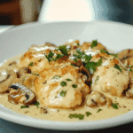 Creamy Garlic Mushroom Chicken Thighs