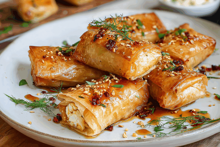 Flaky Chili Honey Feta Rolls Appetizer