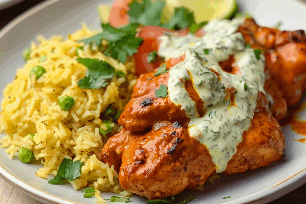 Garlic butter chicken tikka & rice