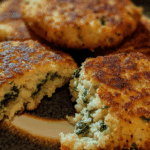 Spinach and cheese stuffed cauliflower patties