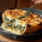 spinach artichoke dip breadboat