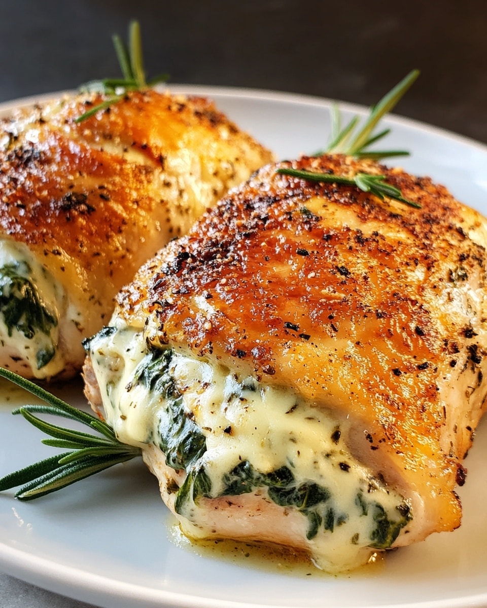 Cheesy Spinach Stuffed Chicken Breasts Recipe - Recipe Image