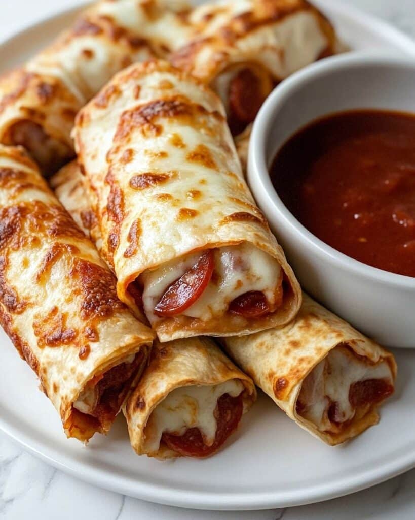 11-Minute Cheesy Pepperoni Pizza Roll-Ups Recipe