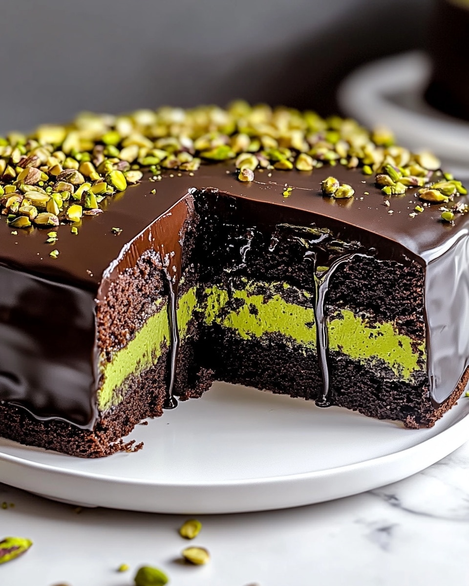 Dubai Chocolate Cake with Pistachio Filling and Ganache Recipe - Recipe Image