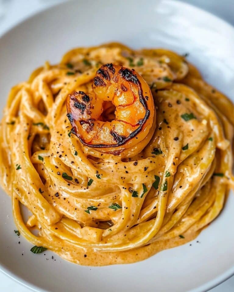 Easy Creamy Shrimp Linguine with Garlic Recipe
