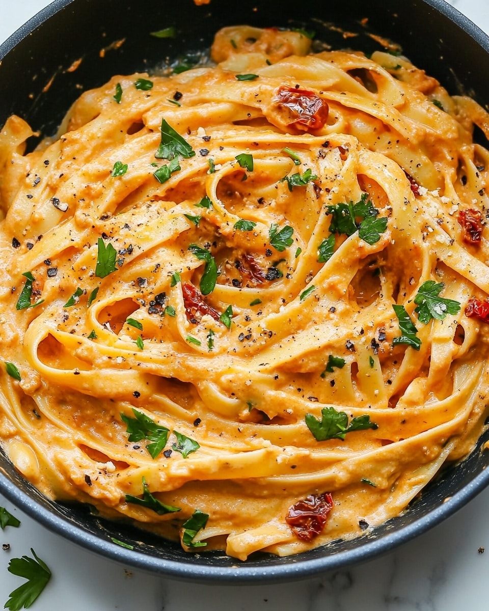 Vegan Creamy Sun Dried Tomato Pasta Recipe - Recipe Image