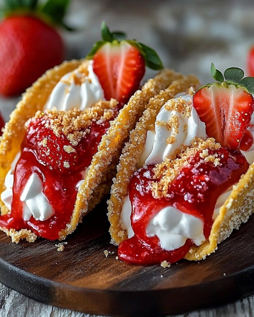 Strawberry Crunch Cheesecake Tacos Recipe