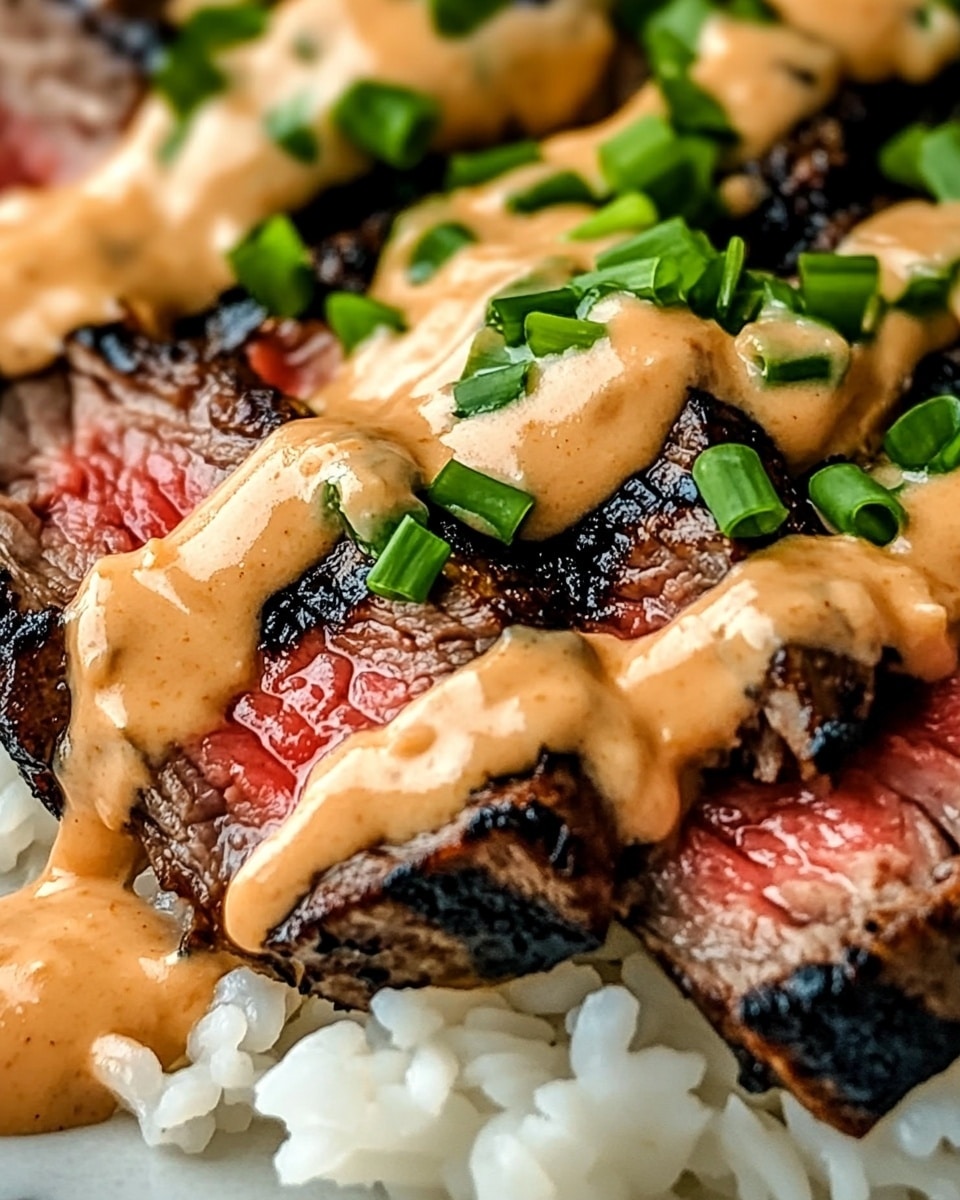 Korean BBQ Steak Rice Bowls with Spicy Cream Sauce Recipe - Recipe Image