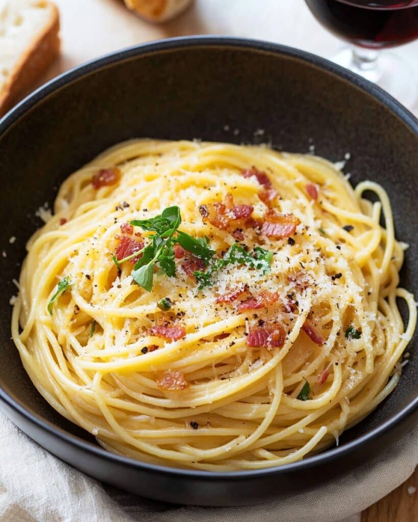 Classic Bacon Carbonara Pasta Recipe