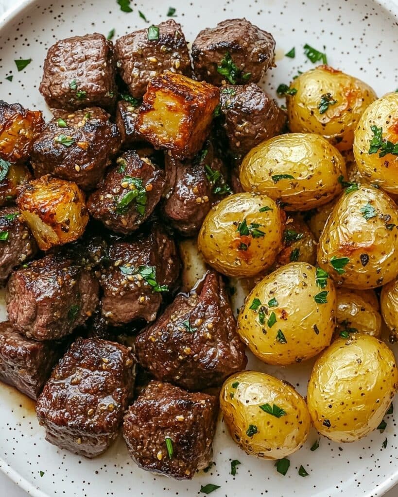 Garlic Butter Steak Bites and Potatoes Recipe