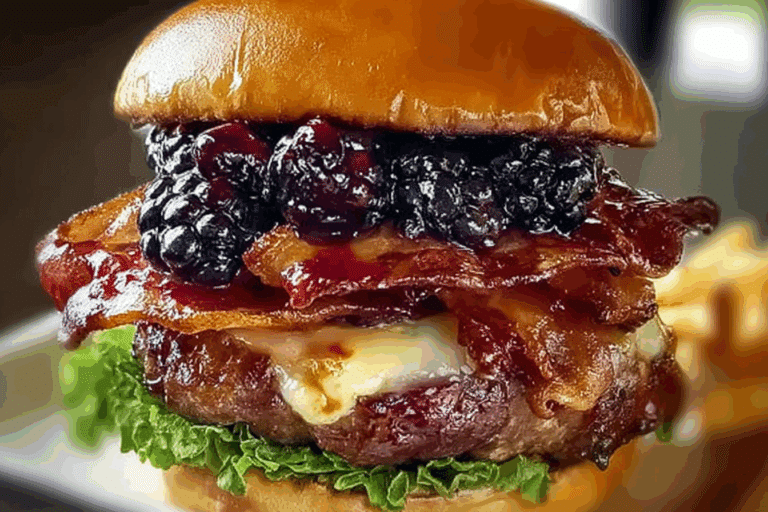Bacon Blackberry Cheesecake Burger