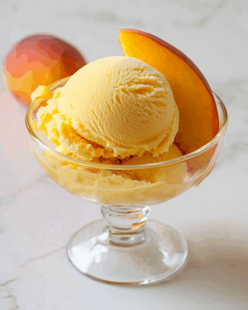 Creamy Peach Sorbet Without Ice Cream Maker Recipe