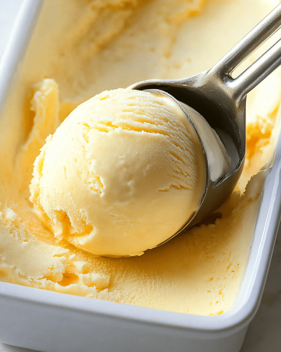 Creamy Peach Sorbet Without Ice Cream Maker Recipe - Recipe Image