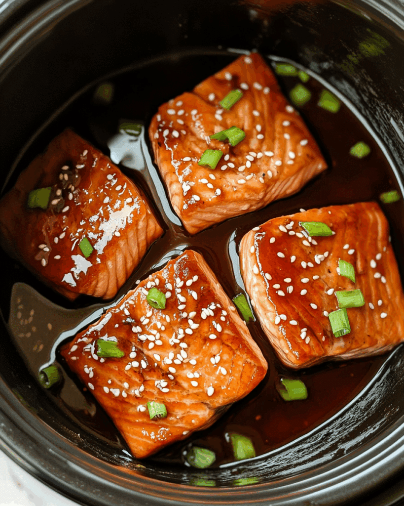 Slow Cooker Honey Garlic Glazed Salmon Recipe