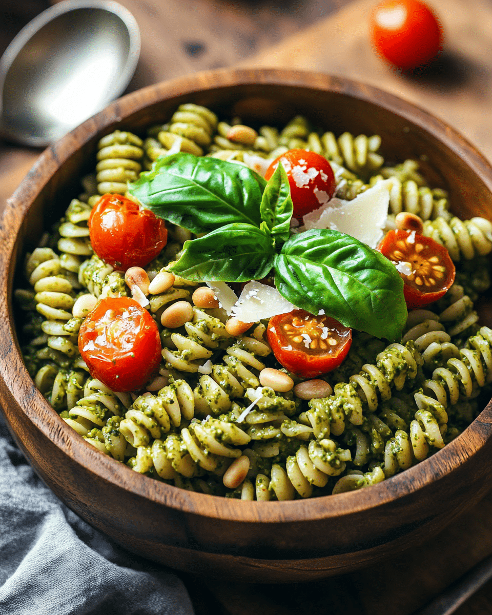 5 Ingredient Pesto Pasta Salad Recipe - Recipe Image
