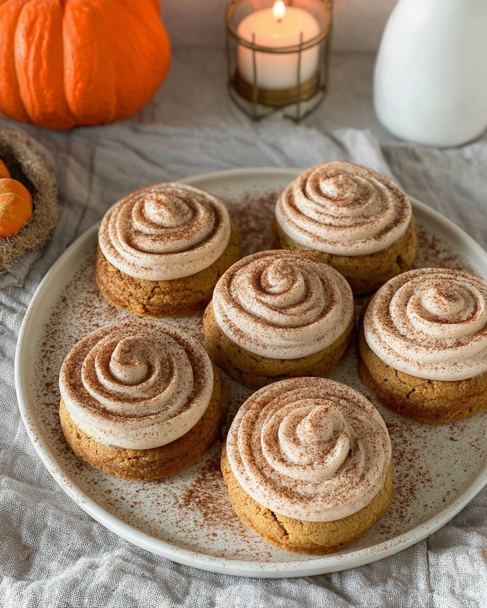 Soft Pumpkin Cookies with Cinnamon Frosting Recipe - Recipe Image