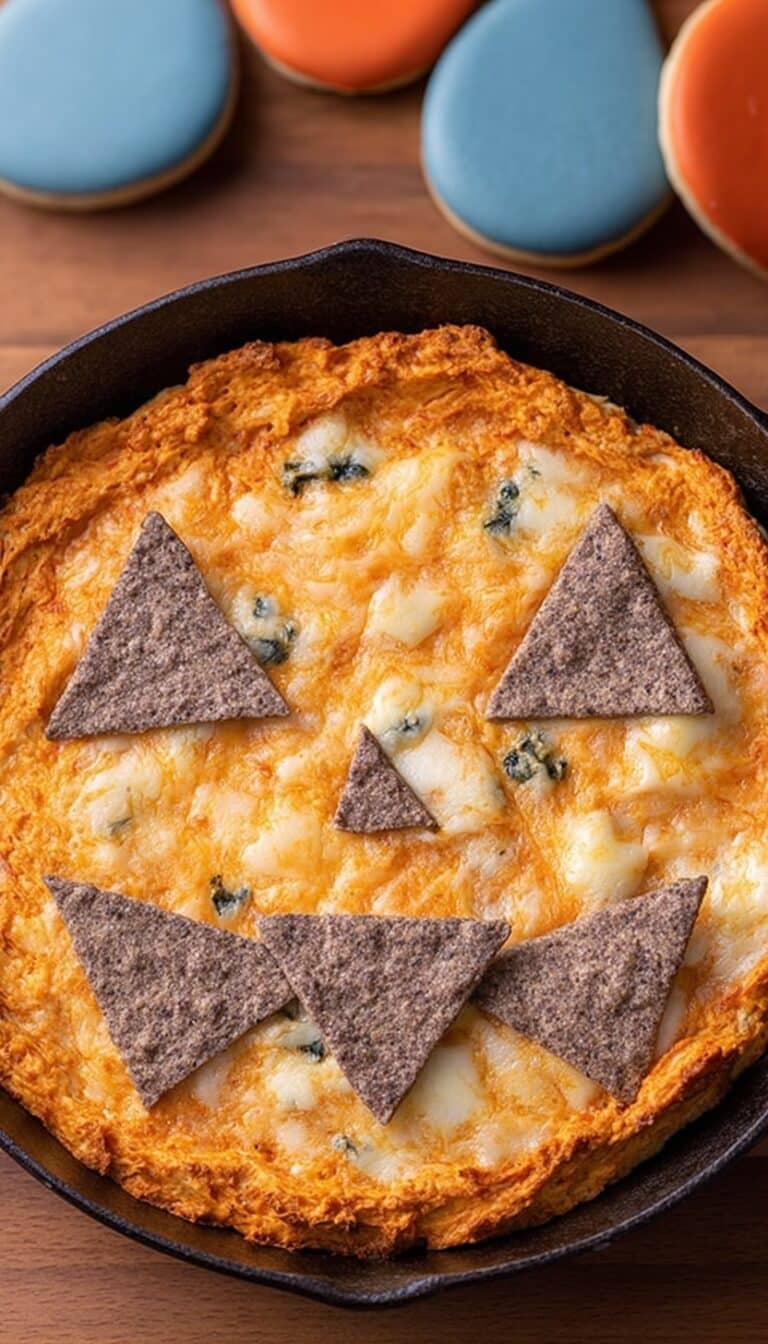 Easy to Decorate Halloween Buffalo Chicken Dip Recipe