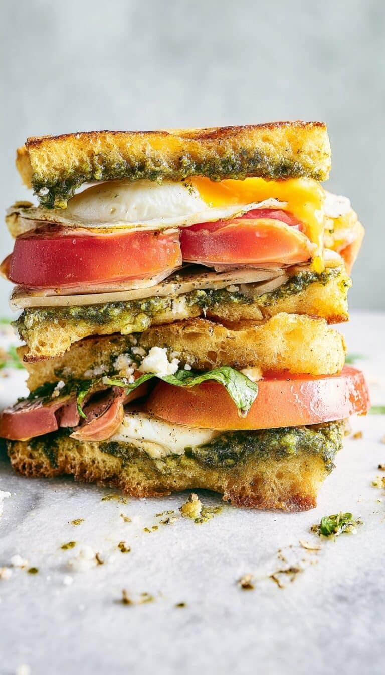 Pesto Focaccia Breakfast Sandwich Recipe