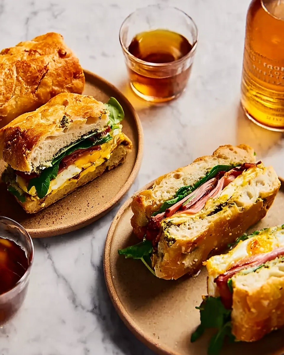 Pesto Focaccia Breakfast Sandwich Recipe - Recipe Image
