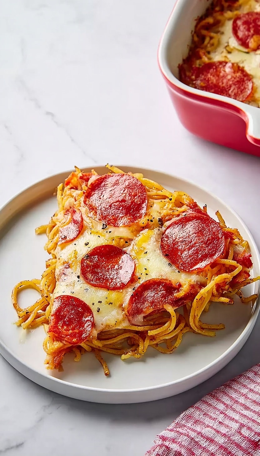 Spaghetti Pizza Recipe - Recipe Image