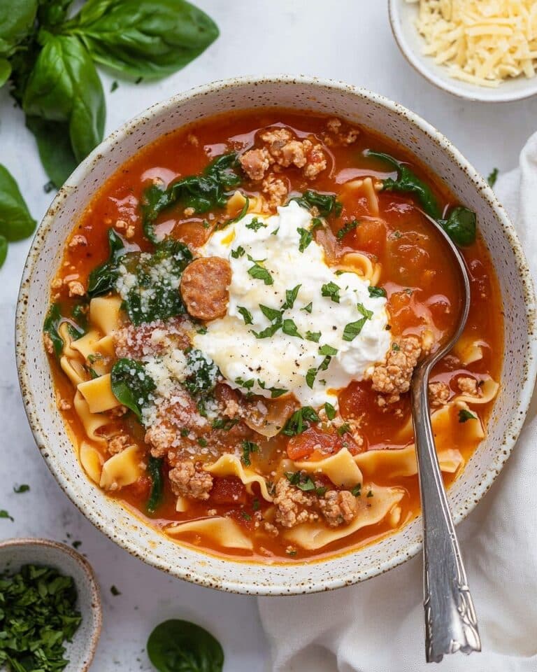 Easy Slow Cooker Lasagna Soup Recipe