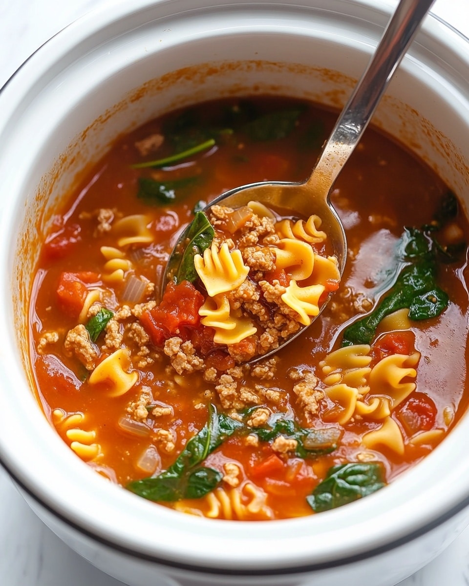 Easy Slow Cooker Lasagna Soup Recipe - Recipe Image