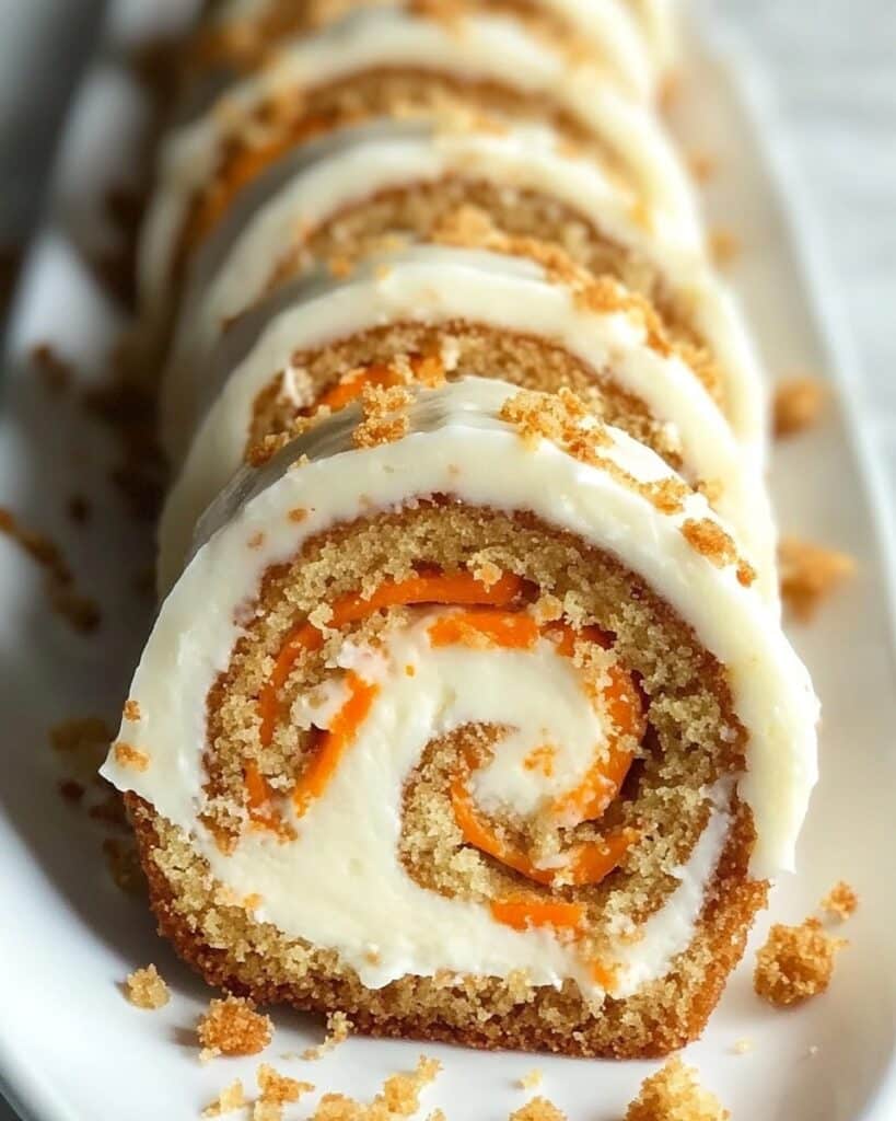 Carrot Cake Roll with Cream Cheese Frosting Recipe