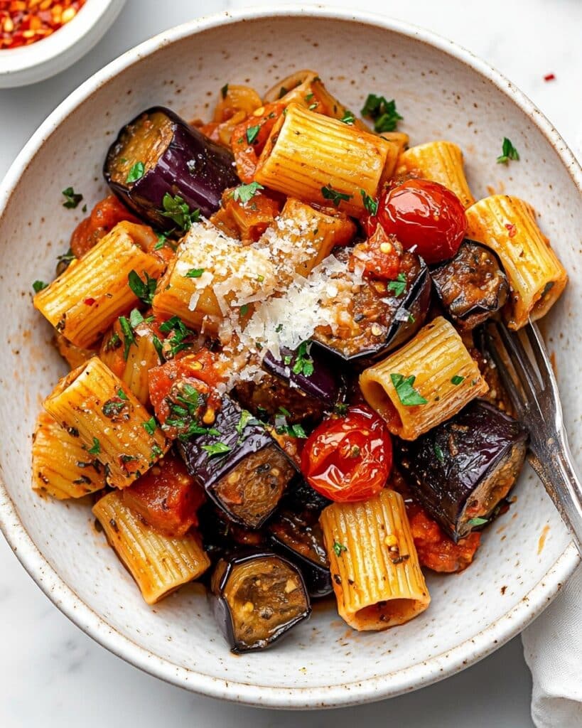 Eggplant and Fresh Tomato Pasta Recipe