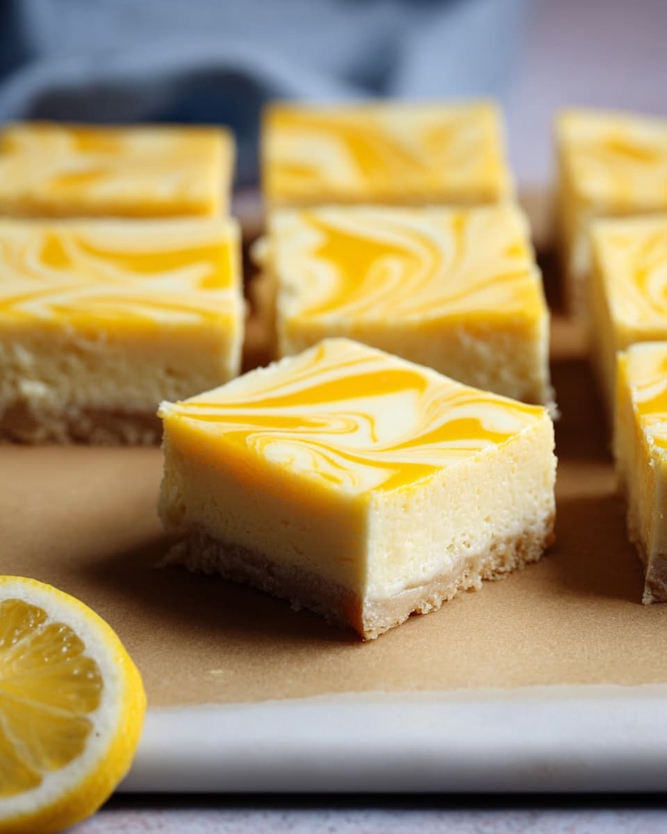 Swirled Lemon Cheesecake Bars Recipe - Recipe Image