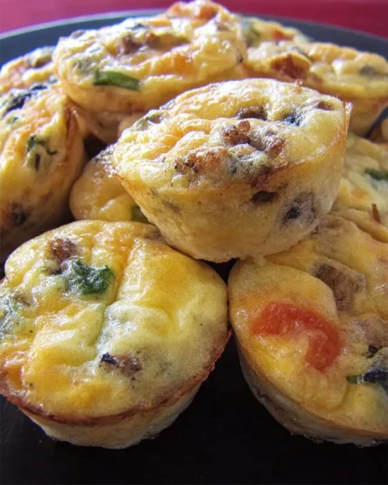 Three Cheese Sausage Egg Muffins with Vegetables Recipe