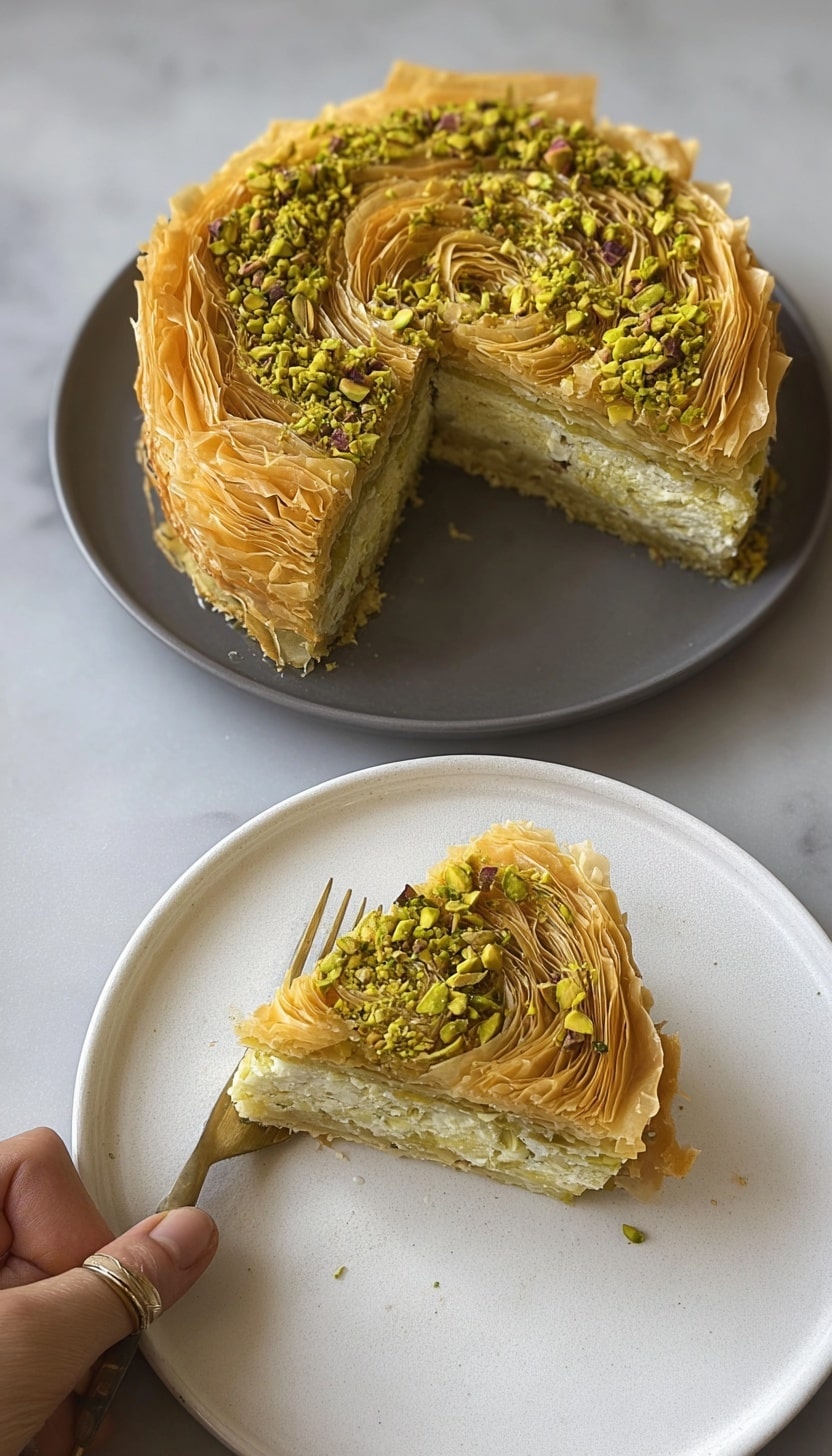 Pistachio Baklava Cheesecake Recipe - Recipe Image