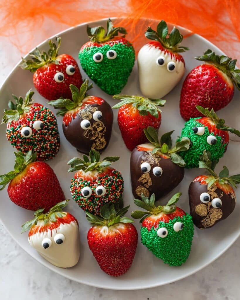 Easy Halloween Chocolate Covered Strawberries Recipe