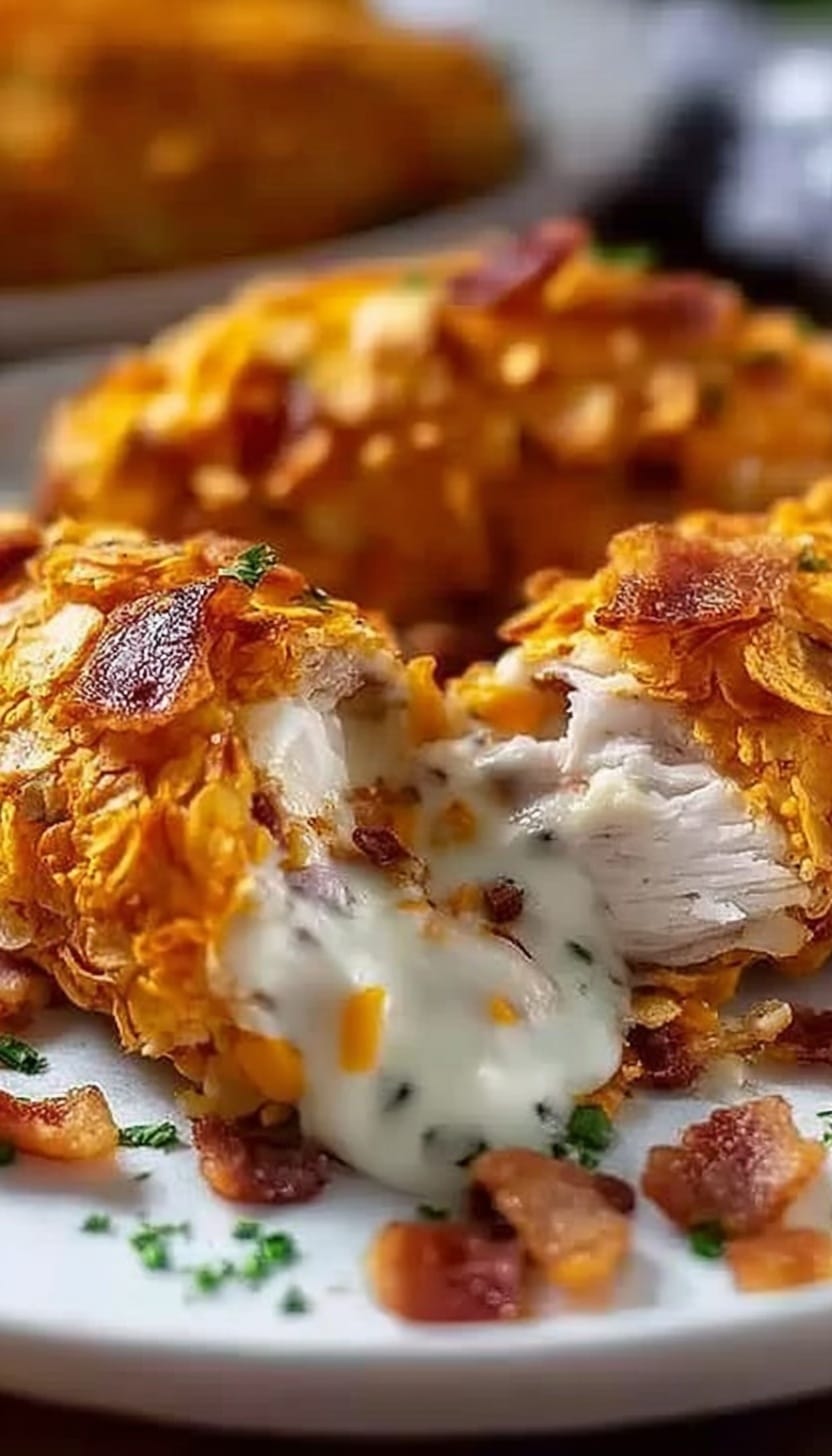 Cream Cheese and Bacon Stuffed Doritos Chicken Recipe - Recipe Image