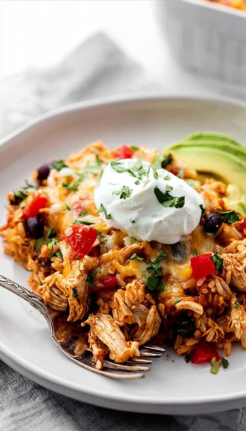Easy Chicken Burrito Casserole Recipe - Recipe Image
