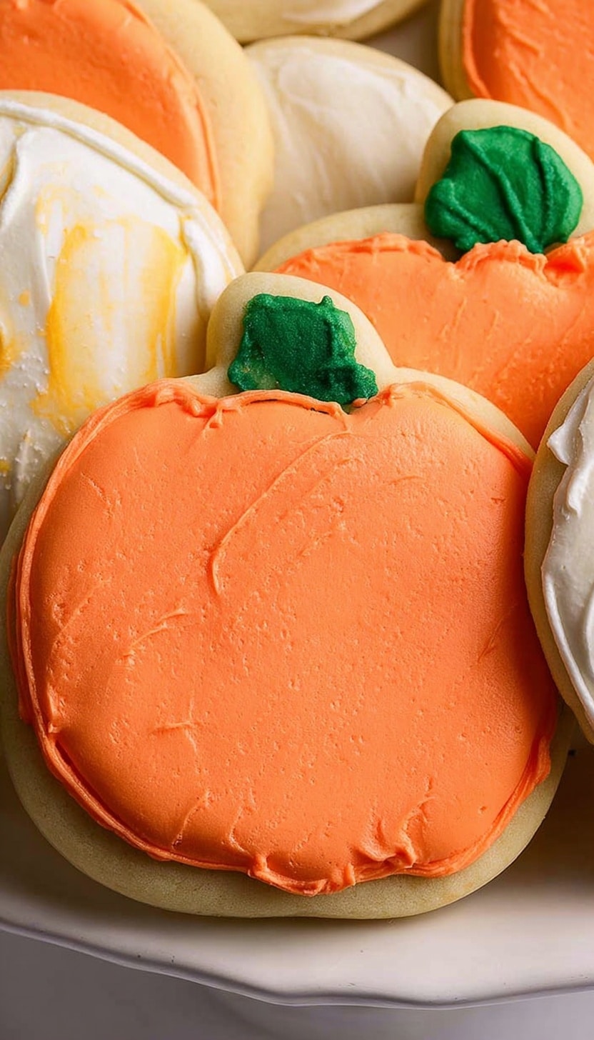 Pumpkin Cut-Out Cookies with Cream Cheese Frosting Recipe - Recipe Image