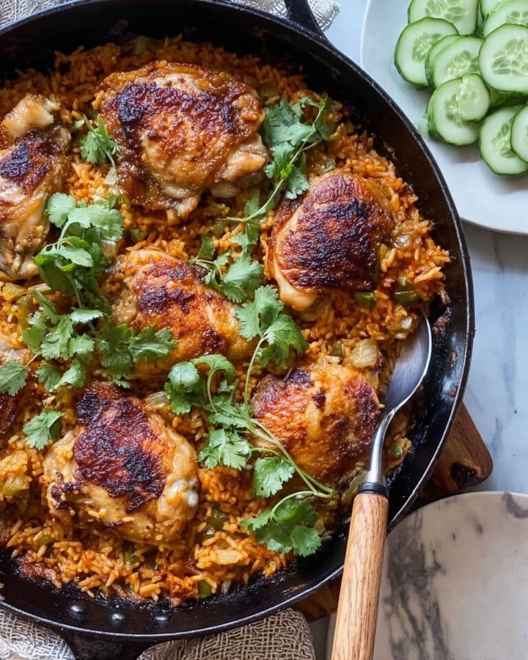 One-Pot Paprika Chicken and Rice with Cucumber Salad Recipe