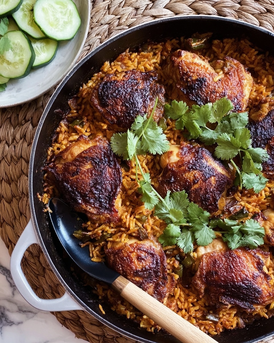 One-Pot Paprika Chicken and Rice with Cucumber Salad Recipe - Recipe Image