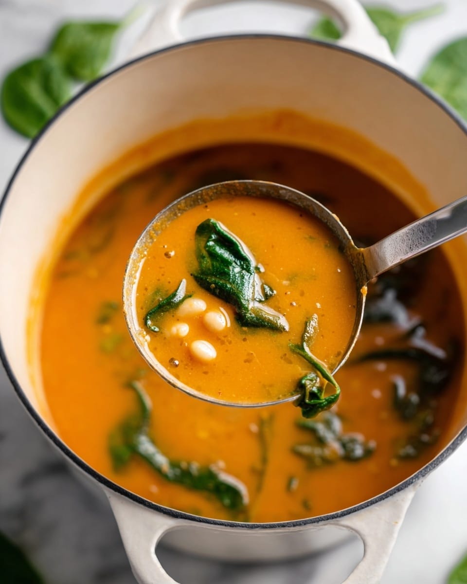 Navy Bean Soup with Bacon, Vegetables, and Spinach Recipe - Recipe Image