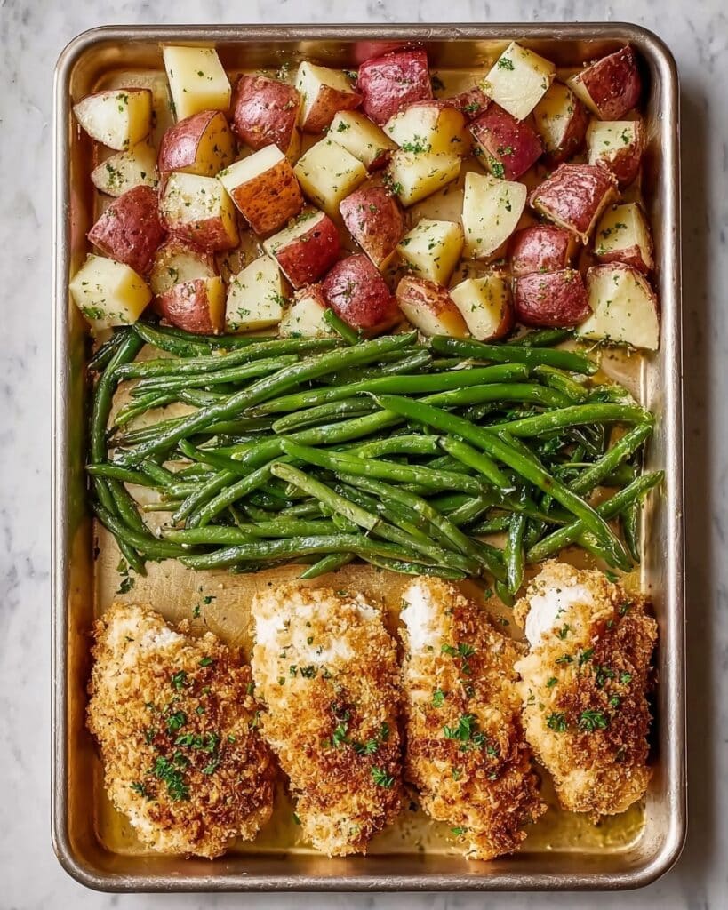Parmesan Crusted Chicken Sheet Pan Dinner Recipe