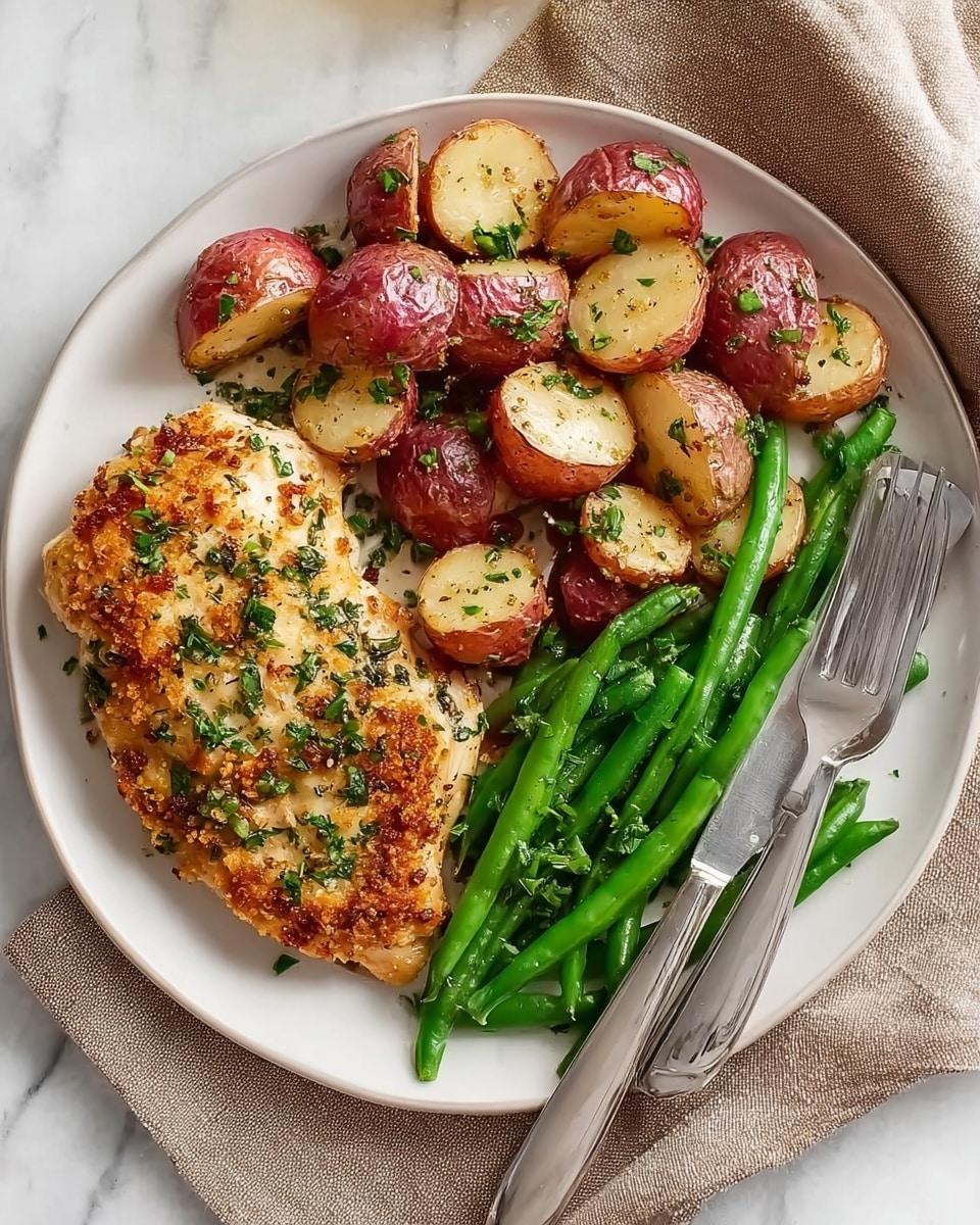 Parmesan Crusted Chicken Sheet Pan Dinner Recipe - Recipe Image