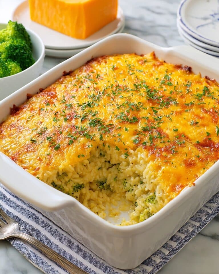 Chicken Broccoli Rice Casserole with Creamy Cheddar and Boursin Recipe