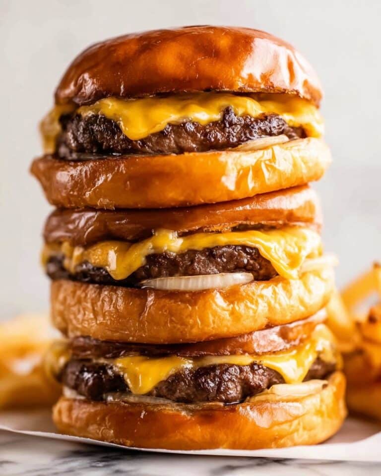 Creamy Butter Burger with Caramelized Onions and American Cheese Recipe