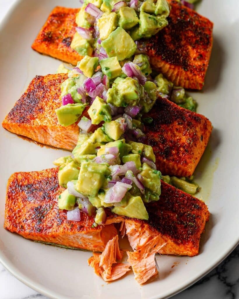 Grilled Salmon with Fresh Avocado Salsa Recipe