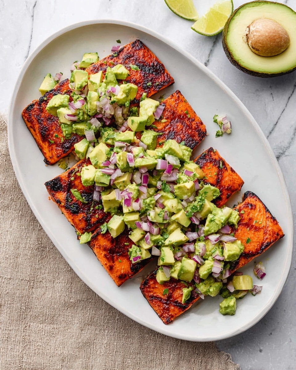 Grilled Salmon with Fresh Avocado Salsa Recipe - Recipe Image