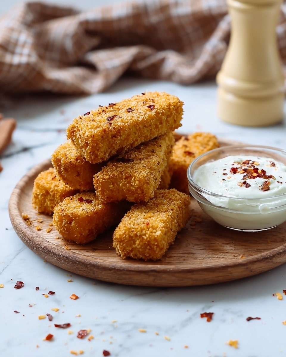 Baked Fish Sticks with Dijon Breadcrumb Coating Recipe - Recipe Image