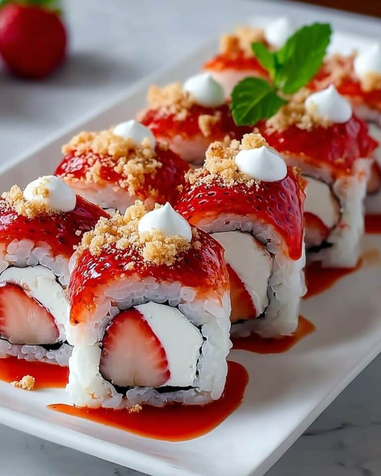 Creative & Cute Strawberry Shortcake Sushi Roll Dessert Recipe