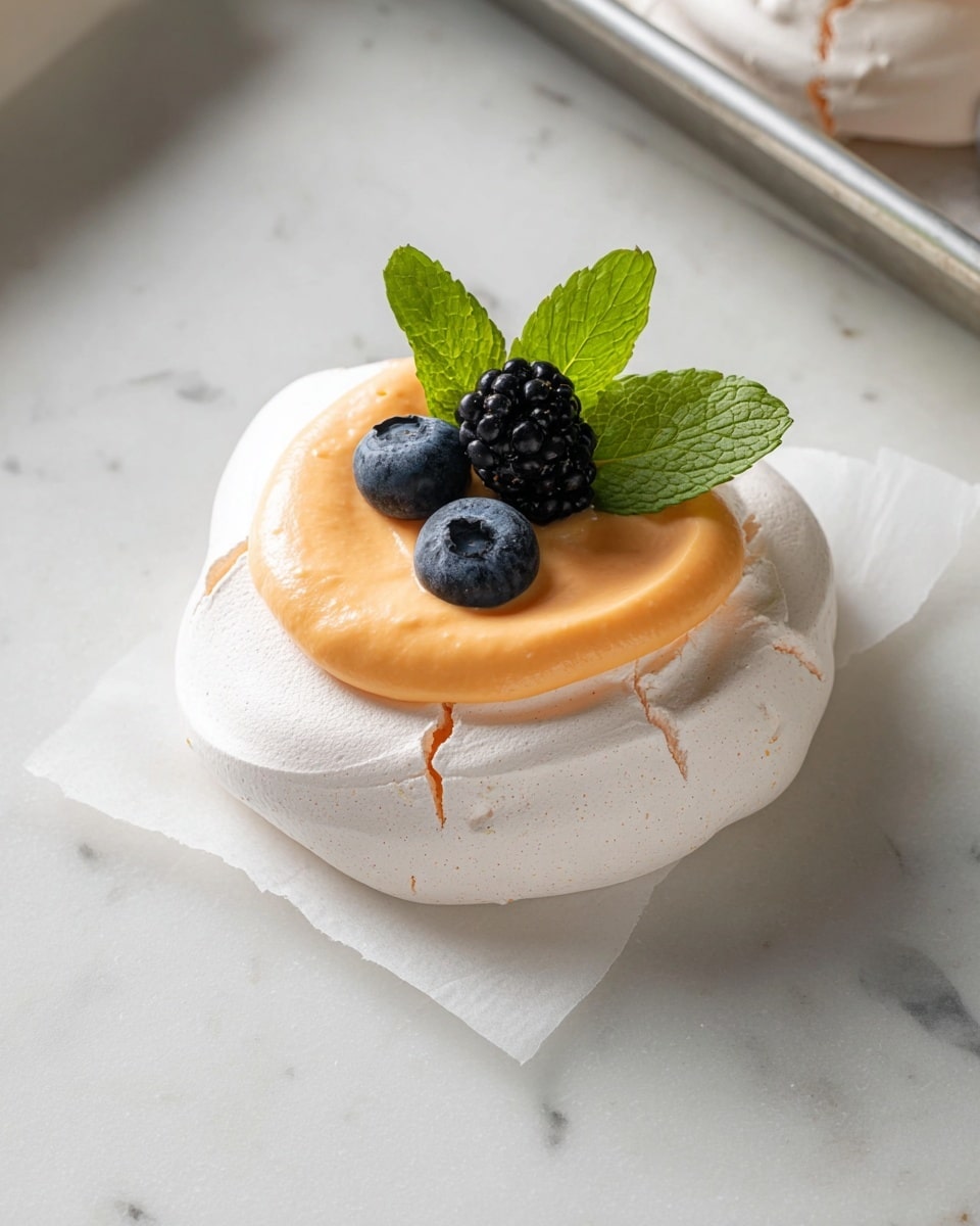 Mini Meringues with Lemon Curd and Fresh Berries Recipe - Recipe Image