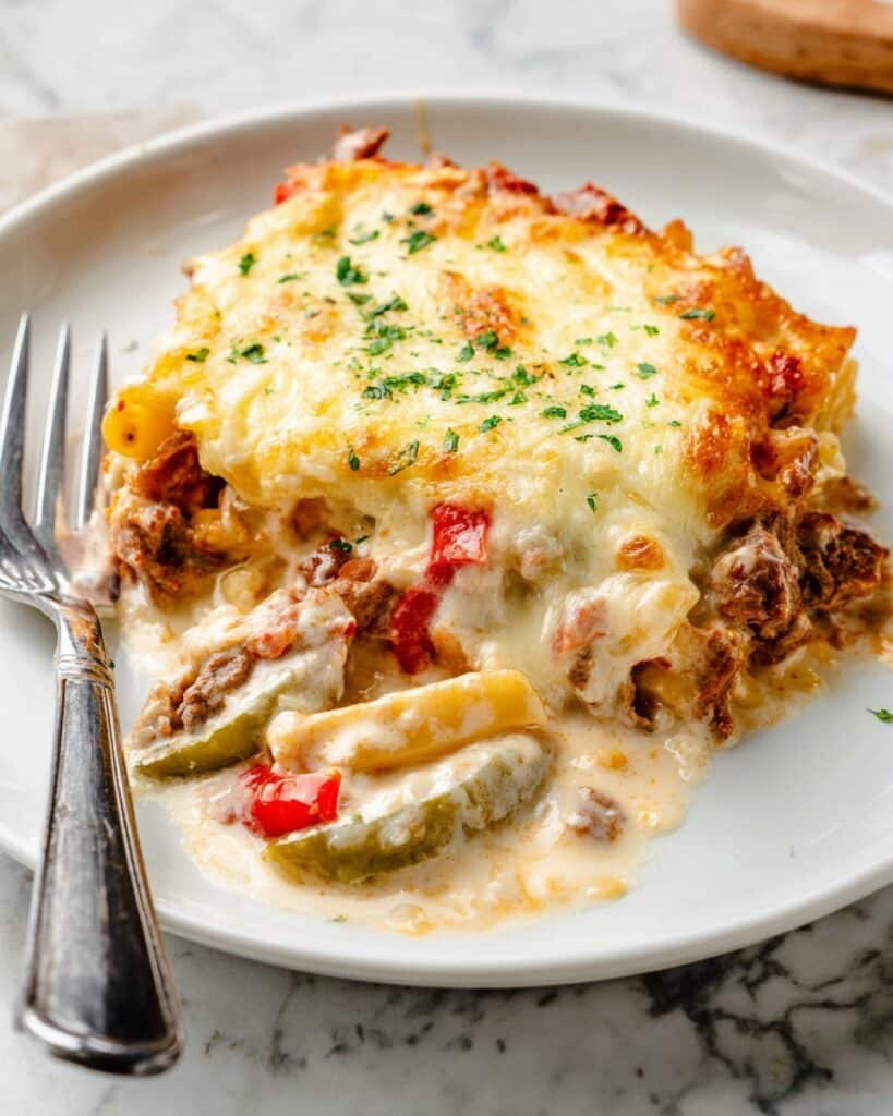 Philly Cheesesteak Casserole Recipe