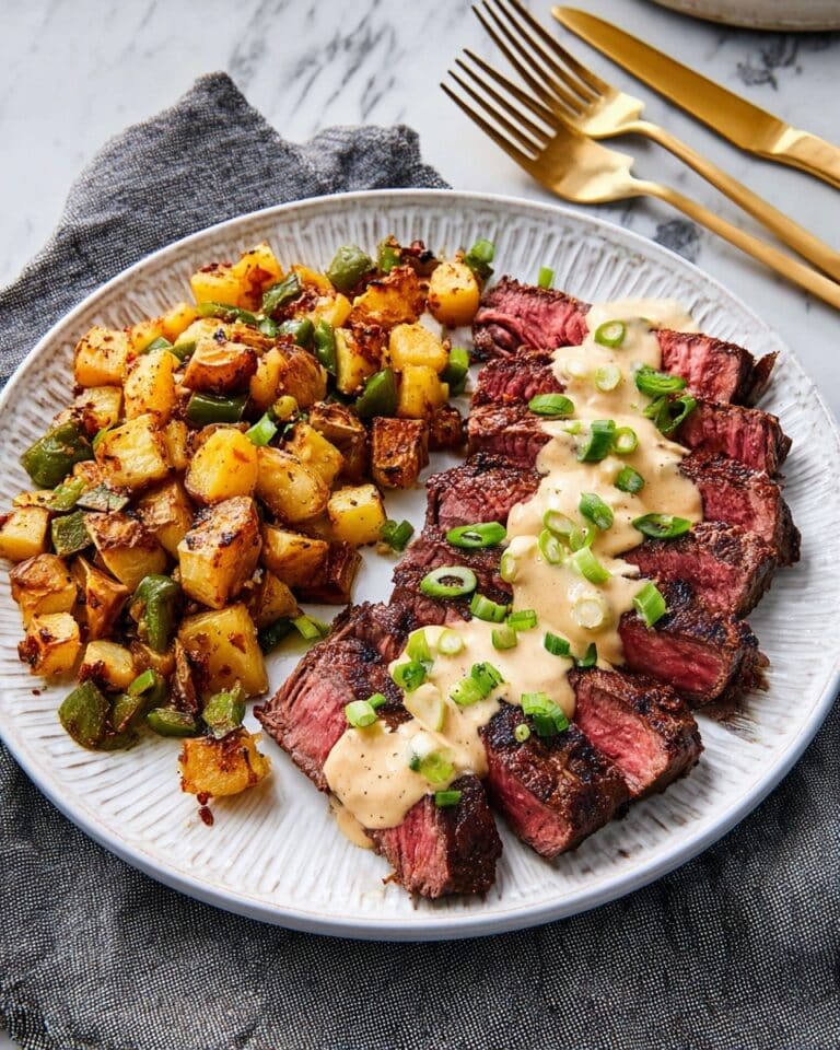 Creamy Chipotle Steak with Yukon Gold Potatoes and Poblano Pepper Recipe